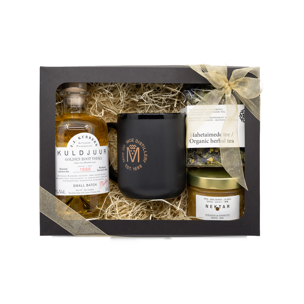 Kinkekomplekt Suur kuldjuur 50cl kruusiga
